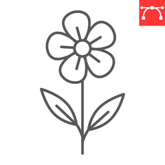 Flower line icon, Easter and floral, beautiful flower vector icon, vector graphics, editable stroke outline sign, eps 10.