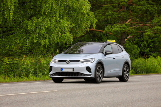 2023 Volkswagen ID.4 GTX Taxi Fully Electric Car on Road