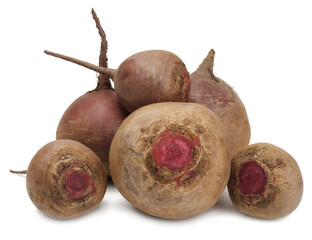 red beet on white background