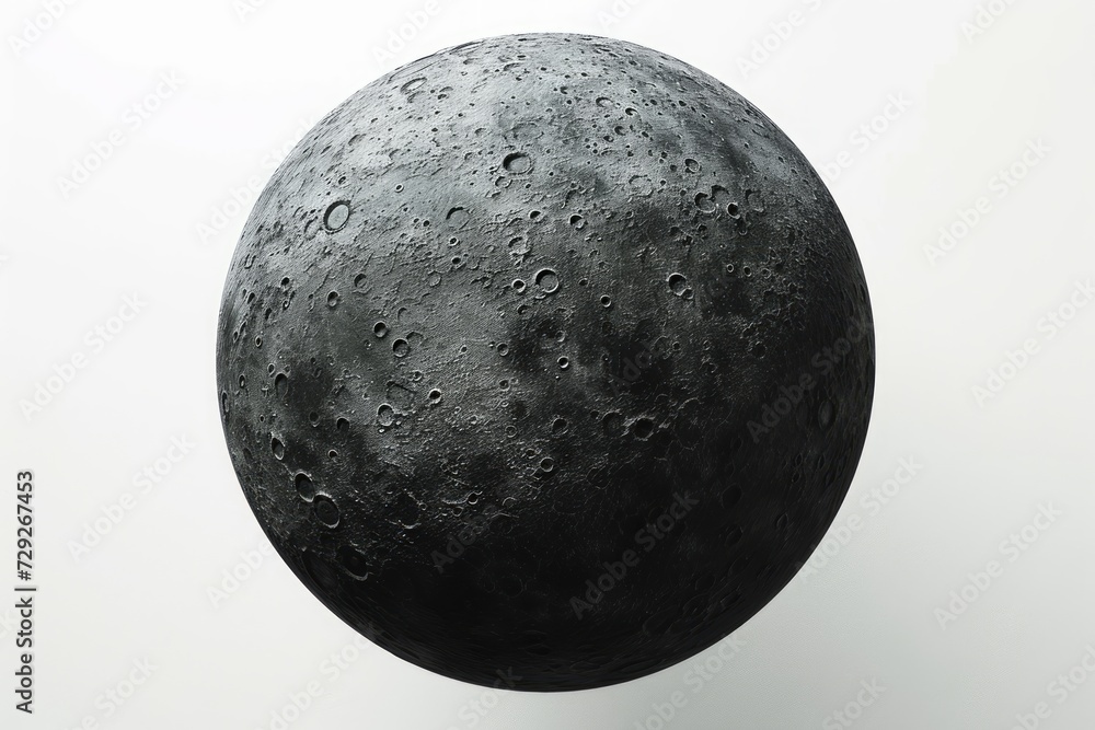 Aufkleber realistic portrayal of umbriel, a moon of uranus, showcasing its dark surface and ancient cratering 