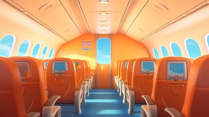 Fototapeta premium empty background of a 3D cartoon passenger plane