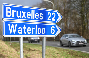 Belgique Wallonie Waterloo signalisation route Bruxelles