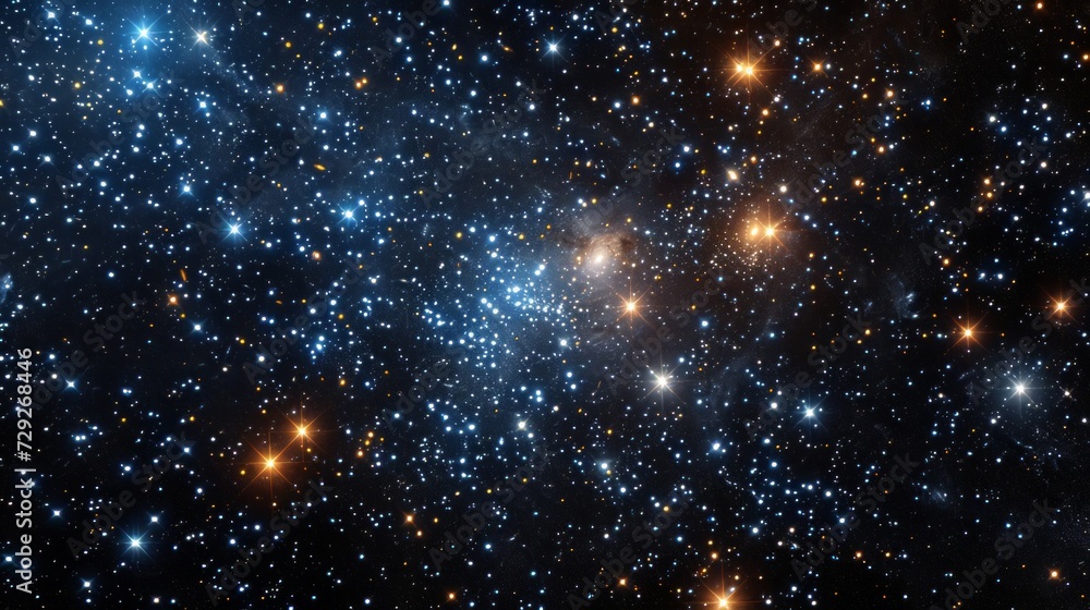 Aufkleber Realistic portrayal of the Open Cluster, displaying its young stars and open cluster structure Generative AI