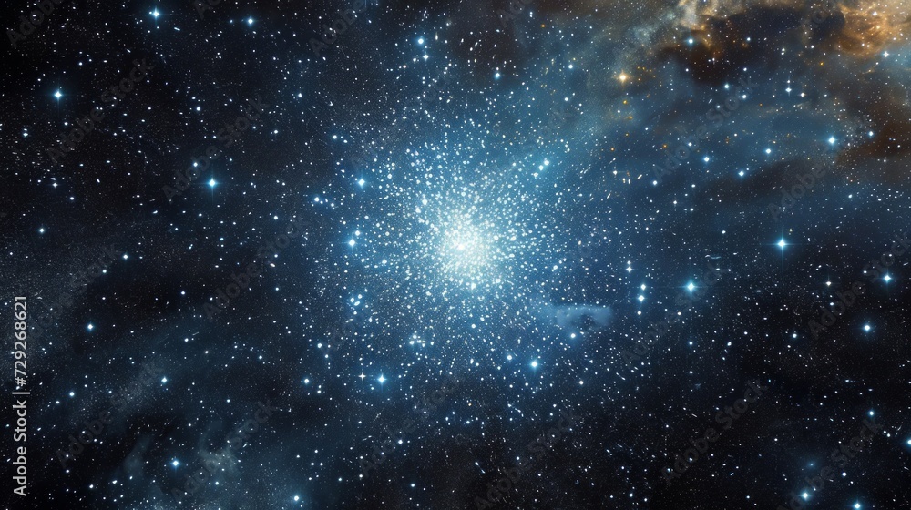 Aufkleber realistic portrayal of the hercules globular cluster, showcasing its densely packed stars and globul