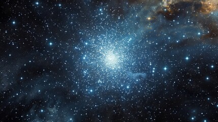 Fototapeta na wymiar Realistic portrayal of the Hercules Globular Cluster, showcasing its densely packed stars and globular cluster structure Generative AI
