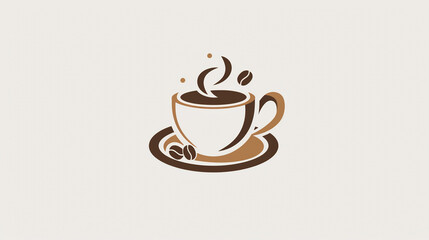 coffee shop logo design, illustration of a cup of coffee on a dark background