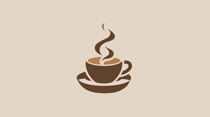 Fototapeta premium coffee shop logo design, illustration of a cup of coffee on a dark background