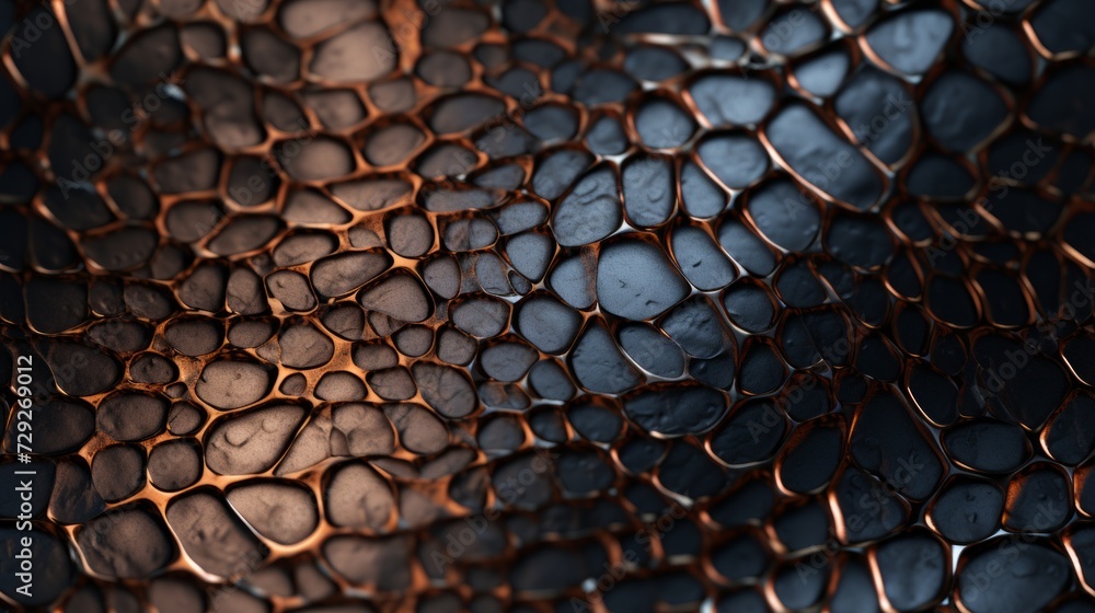 Poster reticulated and intricate texture of reptile skin. generative ai