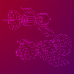 Obraz premium Space station communications satellite.