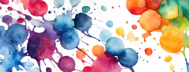 Vibrant Colorful Watercolor Splashes Background