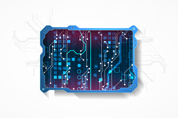 Technological abstract picture on a white background. Hand drawn vector.