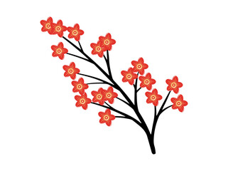 Chinese New Year Flower Illustration
