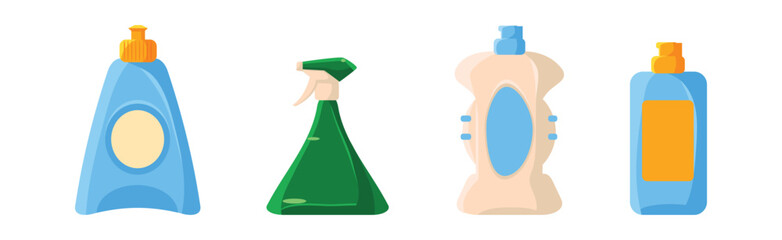Home Cleaning Object and Equipment for Cleanup Vector Set