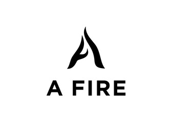letter a fire logo, design, Vector, illustration, Creative icon, template