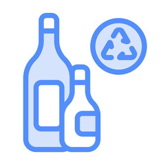 Recycleable glass icon with lineal color style