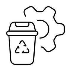 Recycle regulation icon with thin line style