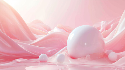 Abstract pink background with a big ball.
