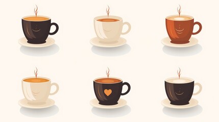 Obraz premium set of coffee cups Generative AI