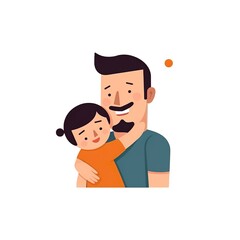 Fototapeta premium flat hand drawn father's day illustration