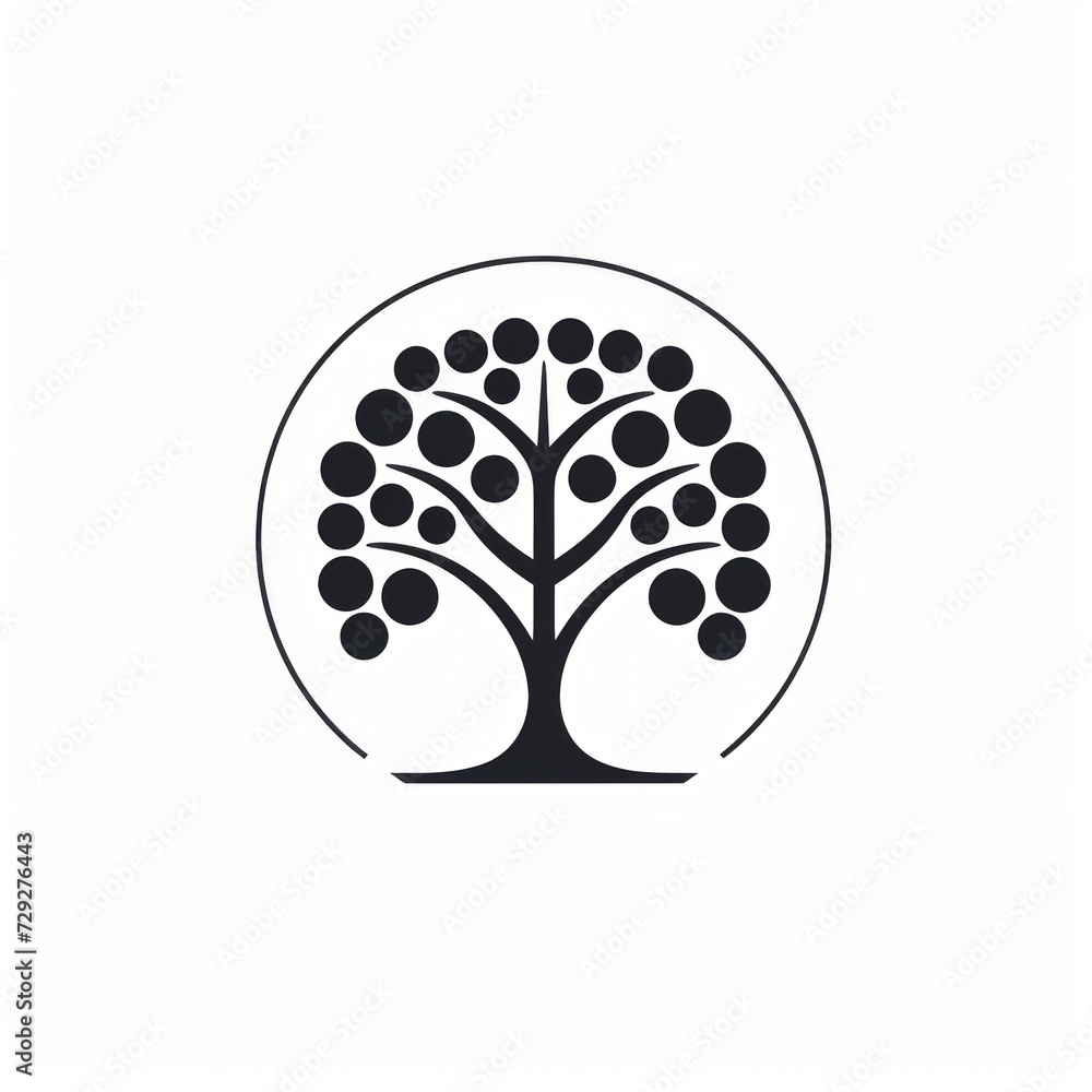 Poster flat tree icons Generative AI