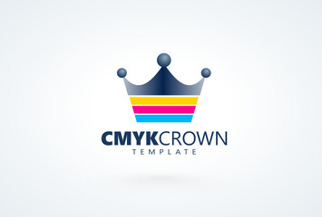 Logo Crown CMYK Print theme. Template design vector. White background. - obrazy, fototapety, plakaty