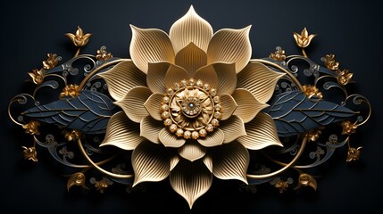 Creative illustration generative ai picture zen lotus flower on water meditation harmony spirituality concept
