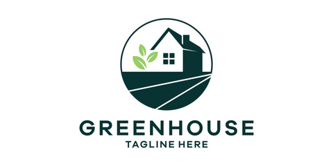 logo design combination of house and plantation, agriculture template symbol idea.