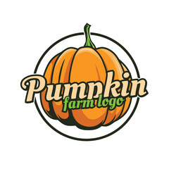 pumpkin farm logo design template