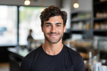 Fototapeta premium coffee shop clerk portrait concept