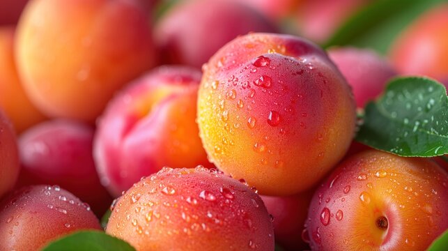 ripe apricots closeup fruit background