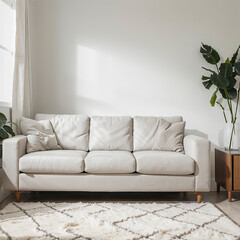 modern living room interior design with white sofa