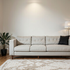 modern living room interior design with white sofa