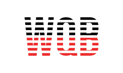 WQB three initial letter iconic line negative space minimal logo design vector template. monogram, abstract, wordmark, business, typography, minimalist, brand, company, flat, modern, unique, simple