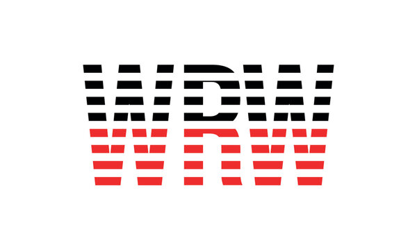 WRW three initial letter iconic line negative space minimal logo design vector template. monogram, abstract, wordmark, business, typography, minimalist, brand, company, flat, modern, unique, simple