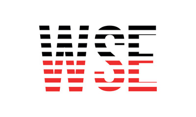 WSE three initial letter iconic line negative space minimal logo design vector template. monogram, abstract, wordmark, business, typography, minimalist, brand, company, flat, modern, unique, simple