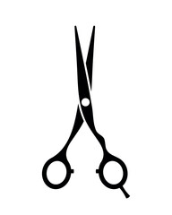 scissors black silhouette, single vector element, hair dresser icon, logo, simple illustration