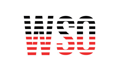 WSO three initial letter iconic line negative space minimal logo design vector template. monogram, abstract, wordmark, business, typography, minimalist, brand, company, flat, modern, unique, simple