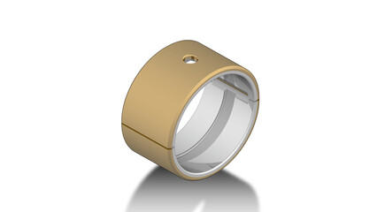 Plain journal bearing illustration showing a bronze liner with babbitt and oil distribution features