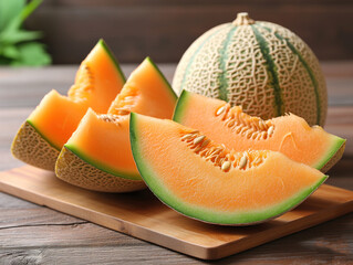 ripe melon  in rustic style