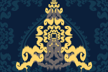 Colorful Thai Art Vector Fabric Pattern Vibrant Ikat Textile Background Traditional Craft Inspiration.