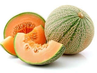 ripe melon on a white background