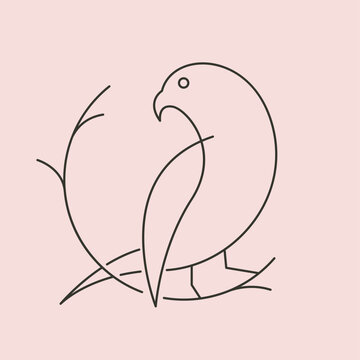 recommend clip art: parakeet bird line art icon vector symbol illustration design