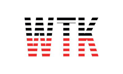 WTK three initial letter iconic line negative space minimal logo design vector template. monogram, abstract, wordmark, business, typography, minimalist, brand, company, flat, modern, unique, simple