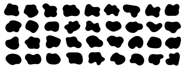 Amoeba blob shape vector illustration set	