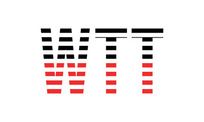 WTT three initial letter iconic line negative space minimal logo design vector template. monogram, abstract, wordmark, business, typography, minimalist, brand, company, flat, modern, unique, simple