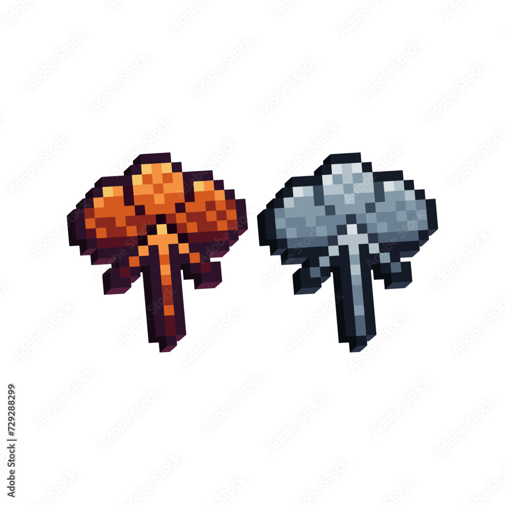 Poster isometric pixel art 3d of cloud save icon for items asset. cloud download icon on pixelated style.8b