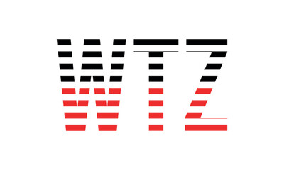 WTZ three initial letter iconic line negative space minimal logo design vector template. monogram, abstract, wordmark, business, typography, minimalist, brand, company, flat, modern, unique, simple