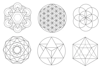 Cercles muraux Style bohème Sacred geometry vector design elements. Alchemy, religion, philosophy, spirituality, hipster symbols and elements. Set Vector illustration
