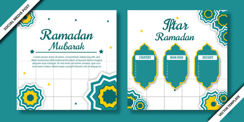 Ramadan Kareem Background,  greeting banner Ramadan Islamic ornament  background design with lamp, lantern, colorful social media banner, promotion