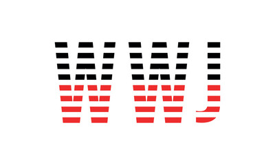 WWJ three initial letter iconic line negative space minimal logo design vector template. monogram, abstract, wordmark, business, typography, minimalist, brand, company, flat, modern, unique, simple